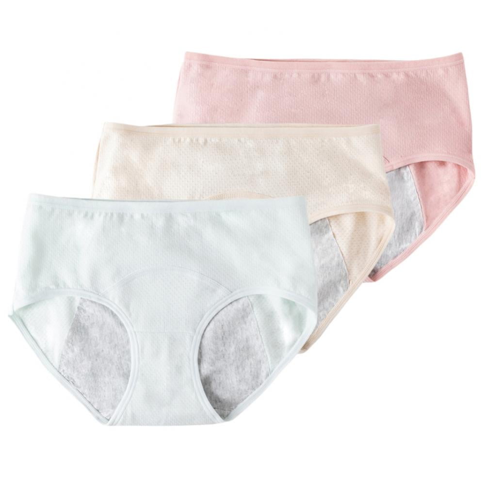 3 Pack Womens Period Panties for Teens Leak Proof Underwear Menstrual Heavy  Flow Protective 