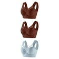 thumbnail image 1 of 3 Pack Womens Pullover Bras Wireless Seamless Push up Bra Comfort t-Shirt Bra no Underwire Cross Back Adjustable Bralette, 1 of 13