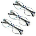 thumbnail image 1 of 3 Pack Womens Reading Glasses Oversized Blue Light Blocking Multicolor Readers, 1 of 2