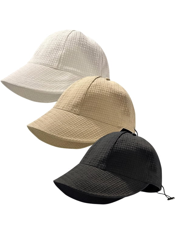 3 Pack Womens Sun Hat Adjustable Wide Brim Visor UV Protection Hiking Fishing Hats Sun Cap