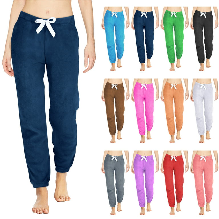 3-Pack: Womens Ultra-Plush Micro Fleece Solid Fuzzy Pajama Pants