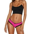 thumbnail image 1 of 3 Pack Womens Underwear Thong Bikini Lace Low-Rise Cheeky Panties,Hot Pink,2XL, 1 of 4