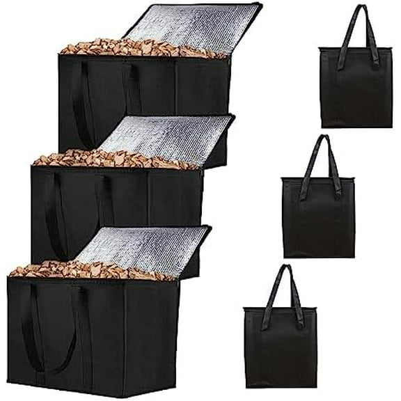 3 Pack Wood Pellet Storage Containers,20LBs Stay Dry Pellet Bin Smoker Pellet Dispenser for Smoker, Waterproof Fuel Pellet Storage Bag, Grill Pellet Storage Container for Charcoal,Outdoor