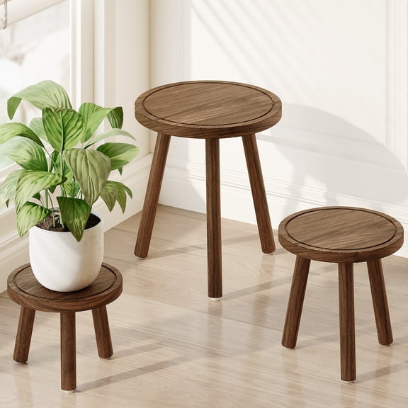 Bamworld Plant Stands Indoor 3 Pack Single Plant Stand for Multiple Plants Corner Plant Stool Wooden Plant Stands for Patio Garden Balcony Living Room Bedroom