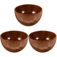 3 Pack Wooden Bowl Wooden Salad Bowl Fruit Bowls Wood Fruit Bowl