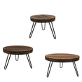 thumbnail image 1 of 3 Pack Wooden Display Stands, 8" 10" 12" Rustic Risers with Metal Legs for Dessert Table, Party Decor, Plants & Home Display, 1 of 9