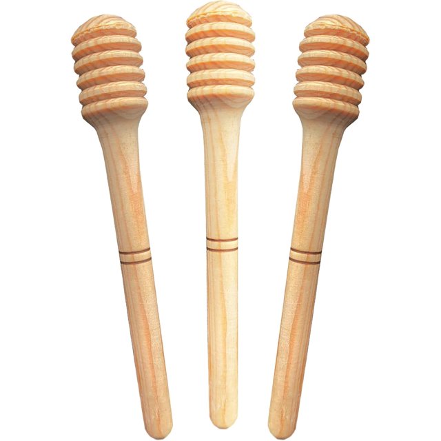 3 Pack Wooden Honey Dippers Set of Honey Sticks for Serving and