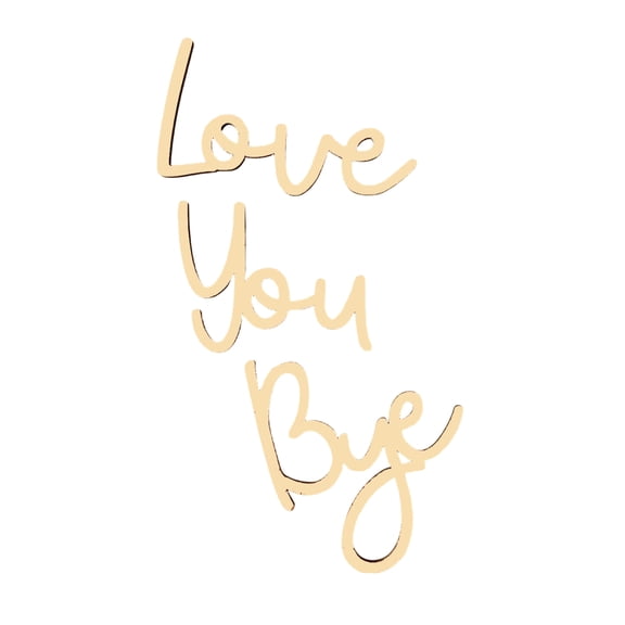 3-Pack Wooden Love You Goodbye Decorative Sign, Natural Wood Color A Style 1 - Self-Adhesive Backed For Easy Wall/Door Mounting, Home Office Decor Accent - For Living Room Bedroom