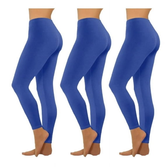 3 Pack Leggings for Women,Women's Yoga Workout Pants High Waisted Tummy Control Royal Blue 4XL