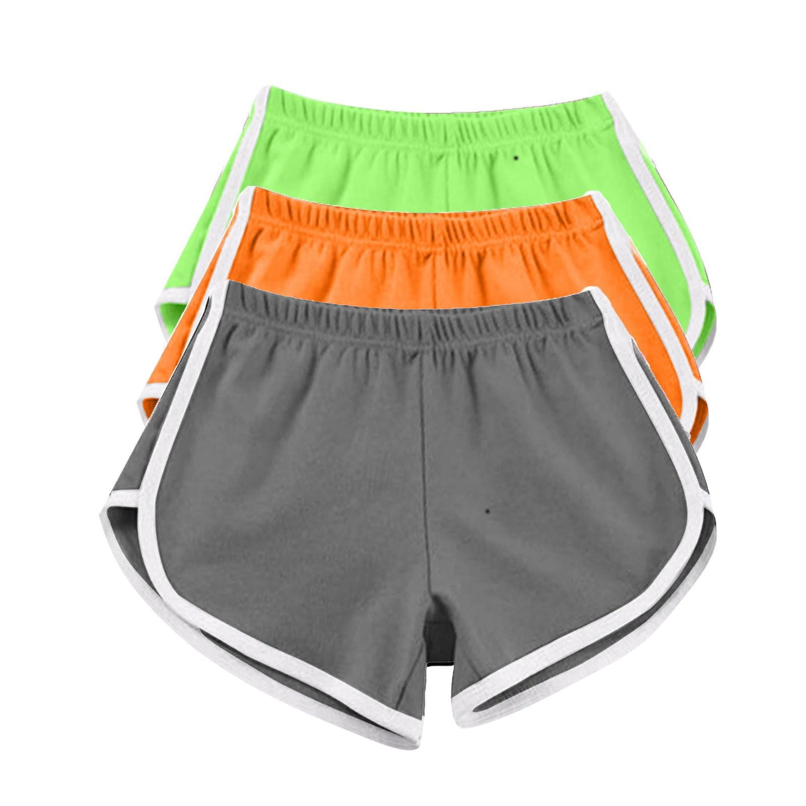 Beauty_yoyo Women's Mid-Waisted Workout Shorts - 3 Pack Soft Cotton Blend Yoga Running Shorts With Side Pockets