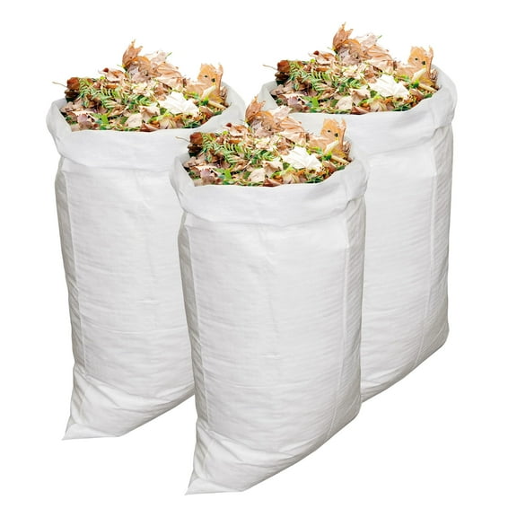 3 Pack Woven Economy Lawn and Leaf Bags 100L Collapsible Bags for Garden and Yard Trash Waste Trimming