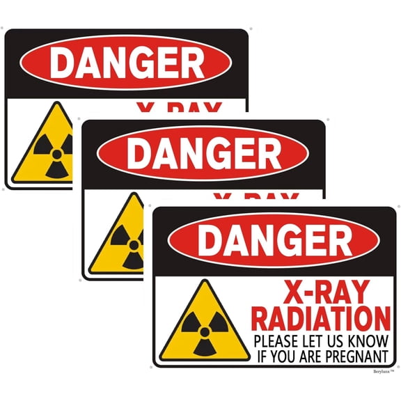3 Pack X-Ray Radiation Sign,Outdoor Danger Signs,Outdoor Sign For Business, Outdoor Indoor Use Sings 8"x12" Aluminum Sign