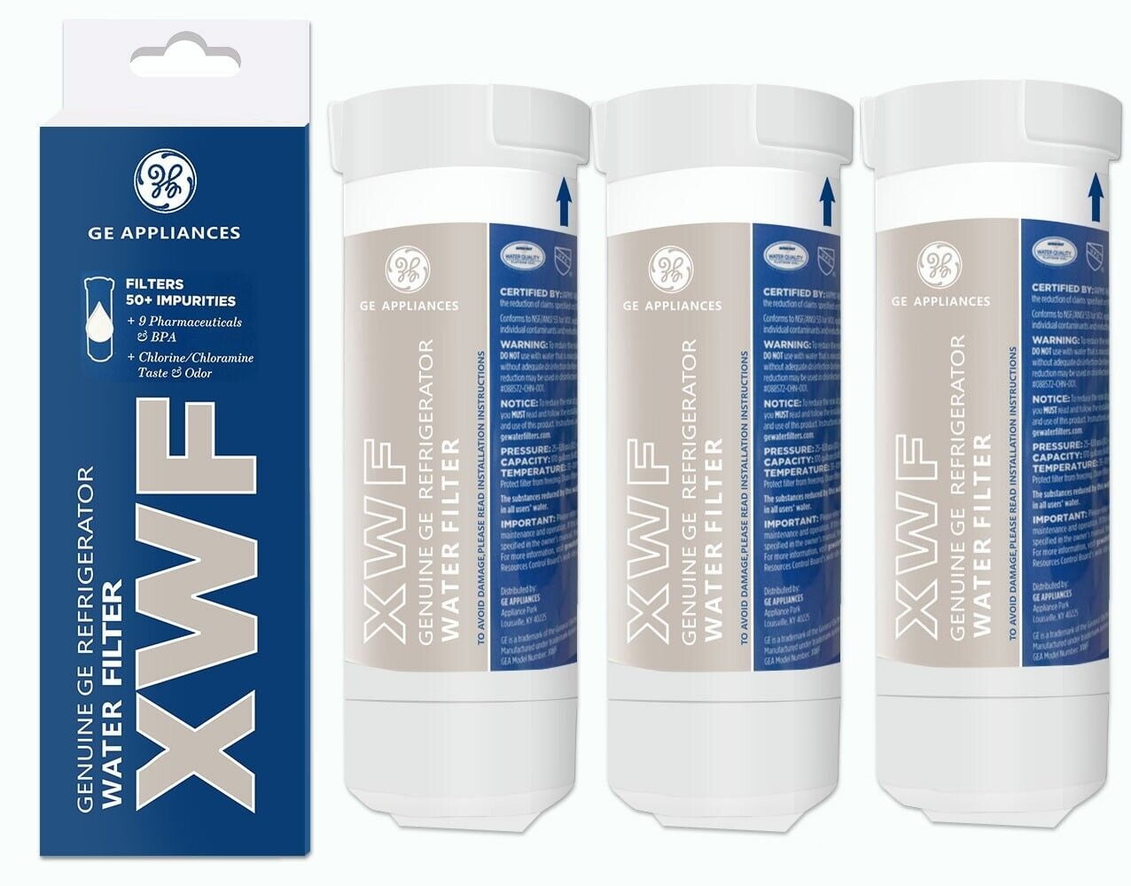 3 Pack XWF Replacement XWF Refrigerator Water Filter (Not Fit XWFE