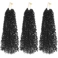 thumbnail image 1 of 3 Pack Yanky Twist Crochet Hair for Women Pre-looped,8 Inch Twist Hair Bohemian Passion Twist Crochet Hair Boho Crochet Braids Synthetic (Black), 1 of 6