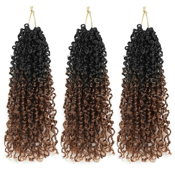 3 Pack Yanky Twist Crochet Hair for Women Pre-looped,8 Inch Twist Hair Bohemian Passion Twist Crochet Hair Boho Crochet Braids Synthetic (Dark Brown)