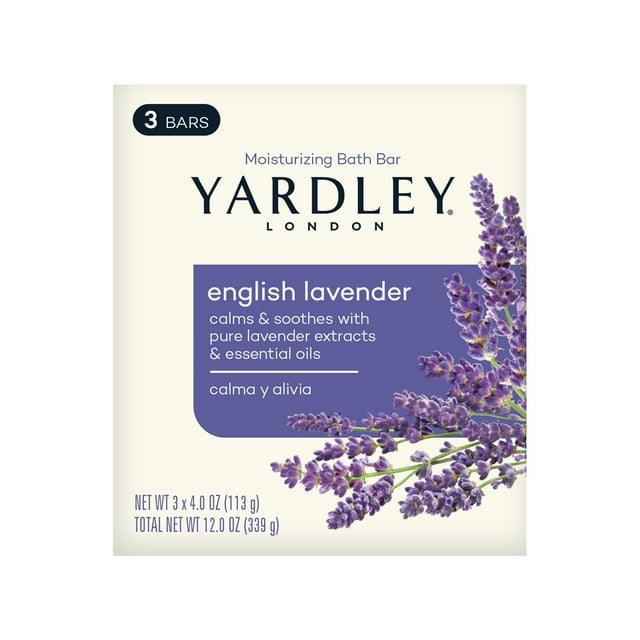 3 Pack Yardley London Moisturizing Bath Soap Bars, English Lavender
