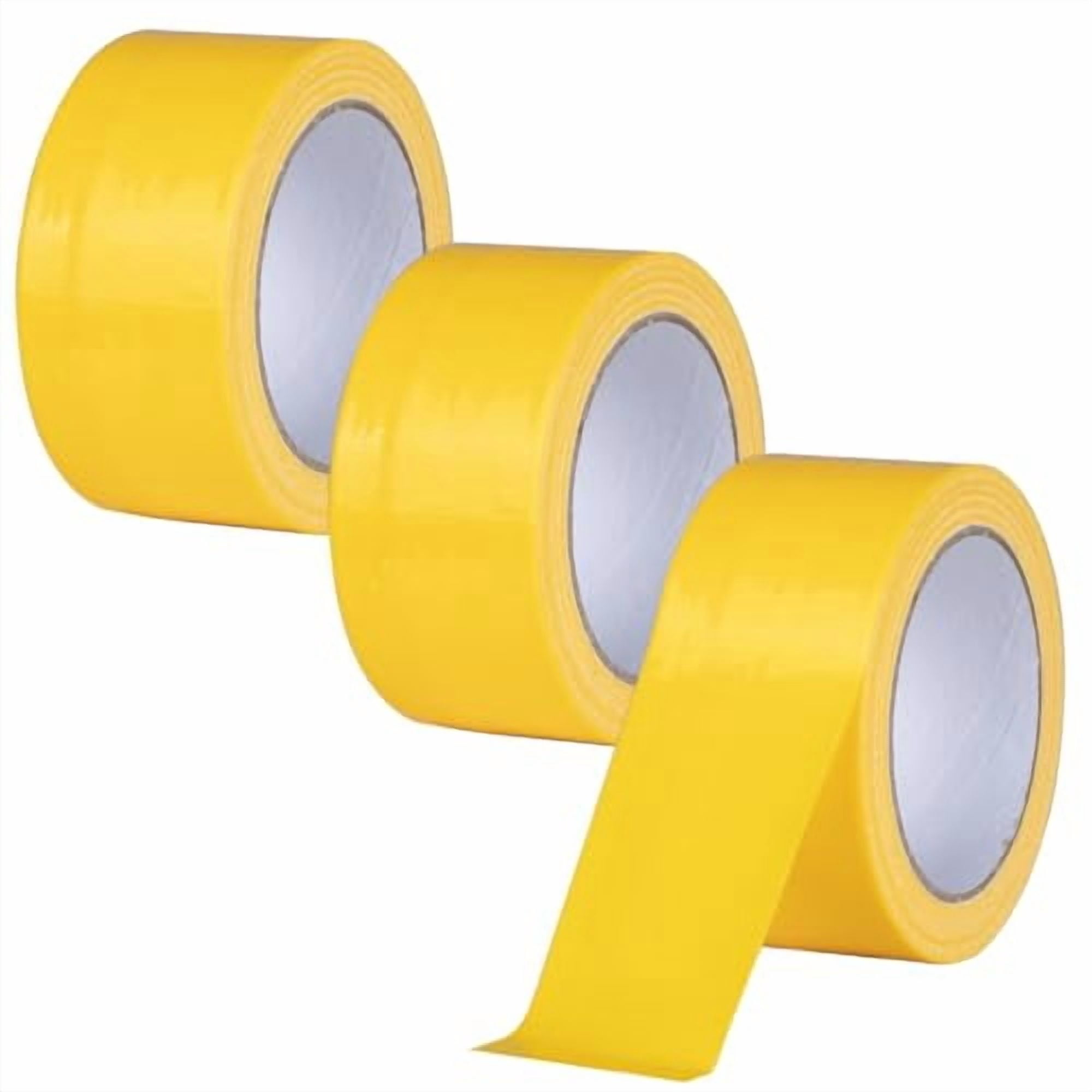 3 Pack Yellow Duct Tape Heavy Duty Waterproof, Strong Adhesive for Indoor Outdoor Repairs, 60 Yards x 2 Inch Total