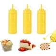 thumbnail image 1 of 3 Pack Yellow Plastic Squeeze Bottles 12 oz Condiment Squeeze Bottles Multipurpose Squirt Bottle for Ketchup Oil Jam BBQ Sauce Dressing Grilling Crafts Syrup Dispensers, 1 of 6