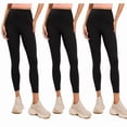 thumbnail image 1 of 3-Pack Yoga Leggings for Women Elastic Waist Butt Lifting Gym Yoga Pants Ultra Soft Basic Workout Pants, 1 of 7