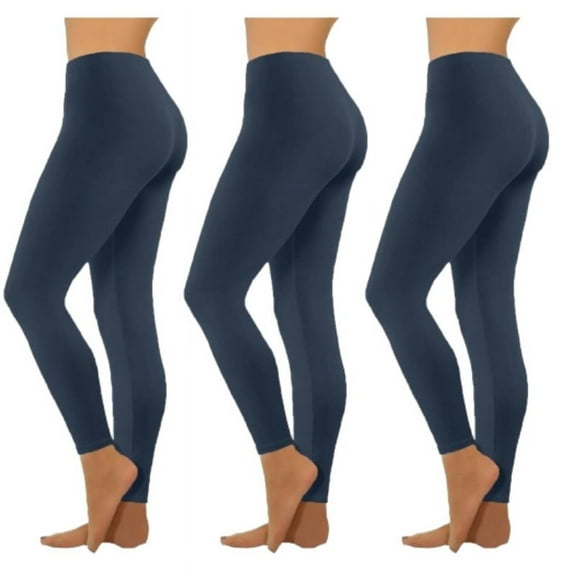 3 Pack Yoga Pants Women,Ultra Soft Seamless High Waisted Yoga Leggings Tummy Control Navy S