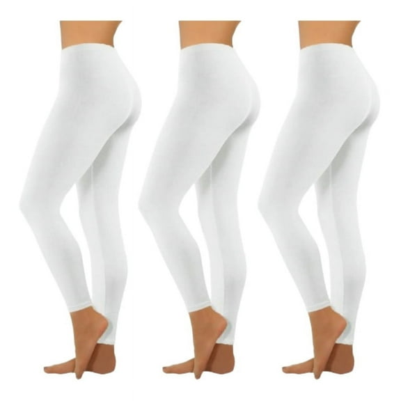 3 Pack Yoga Pants for Women,Women's Workout Leggings Tummy Control Yoga Running White L