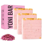 3 Pack Yoni Soap Bar for Women - Ph Balance Probiotics & Natural Ingredients - Gentle Cleansing Formula Eliminates Odor Vaginal Health - Feminine Wash - Moisturizing Intimate(Rose)