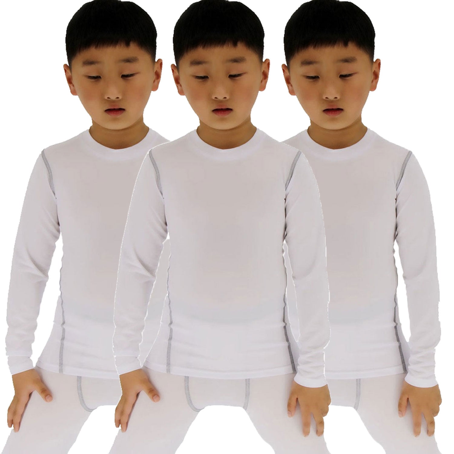 LANBAOSI 3 Pack Men's Long Sleeve T-Shirts Athletic Compression Shirts  Performance Baselayer M 