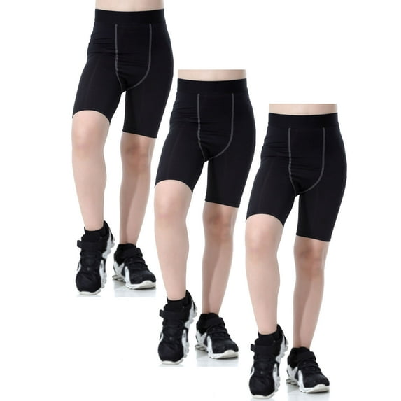 3 Pack Youth Boys Shorts Athletic Sports Shorts Soccer Running Short Pants/Tights for Boys Girls 5-16T