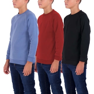 3 Pack Boys' Fleece Crewneck Sweatshirts Pullover Sweaters Long Sleeve Kids