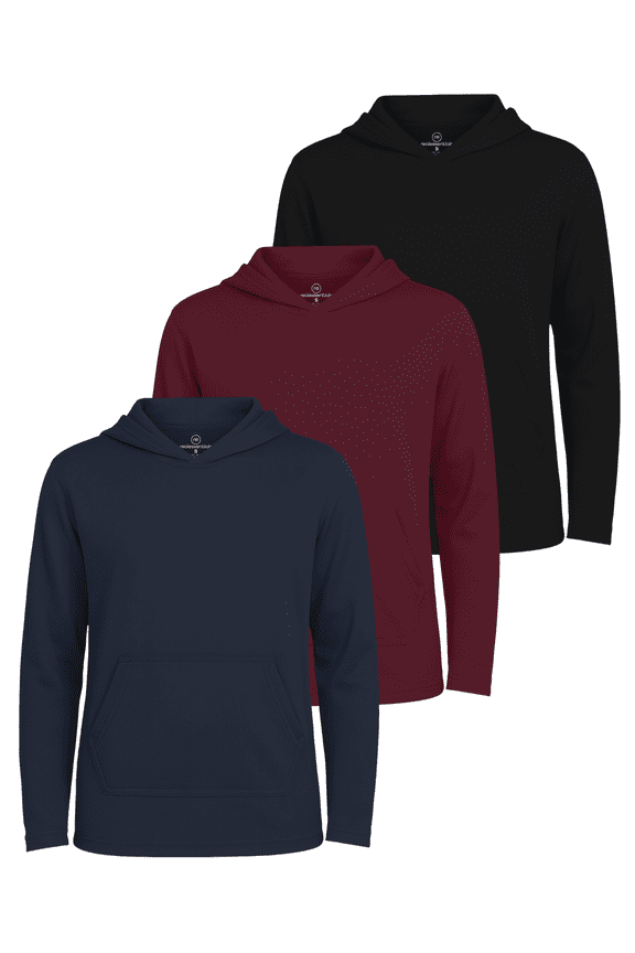 3 Pack: Boys Hoodies – Youth Mesh Long Sleeve Sweatshirts with Pocket for Kids & Teens
