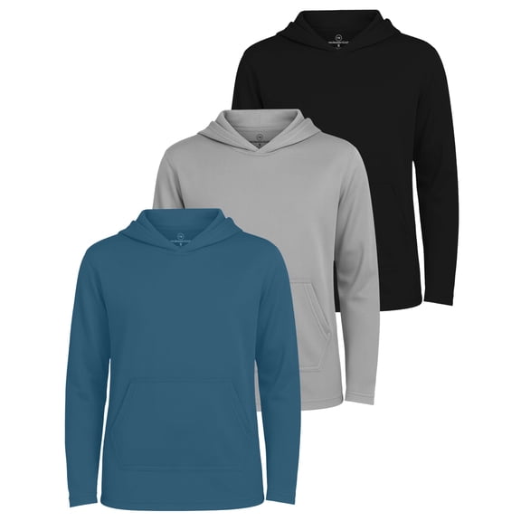 Real Essentials 3 Pack: Boys Hoodies – Youth Mesh Long Sleeve Sweatshirts with Pocket for Kids & Teens