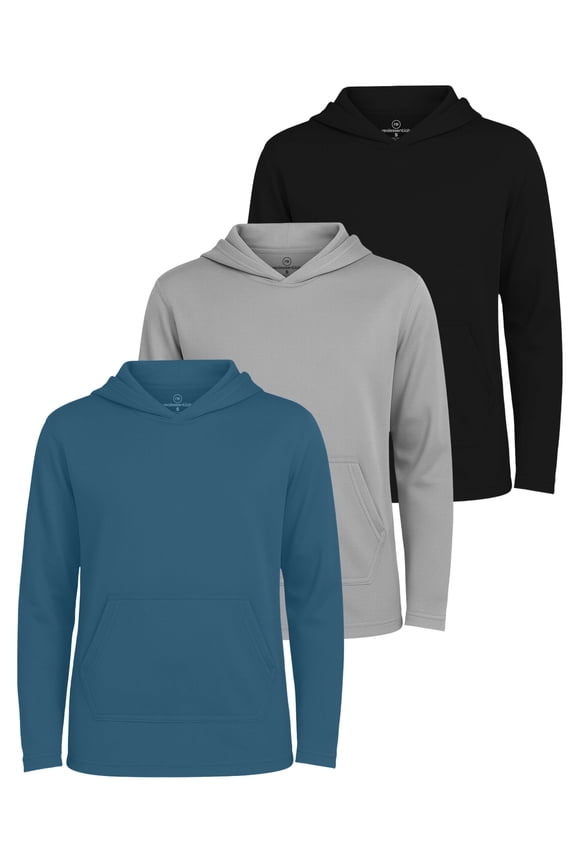 3 Pack: Boys Hoodies – Youth Mesh Long Sleeve Sweatshirts with Pocket for Kids & Teens