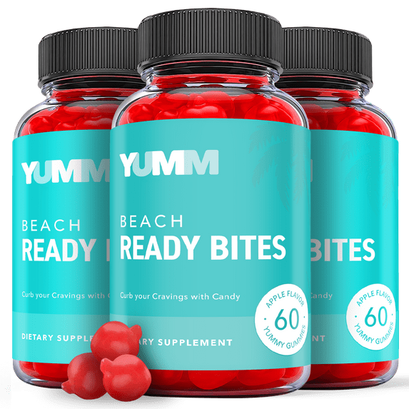 (3 Pack) Yumm Beach Ready Bites Keto ACV Gummies - Supplement for Weight Loss - Energy & Focus Boosting Dietary Supplements for Weight Management & Metabolism - Fat Burn - 180 Gummies