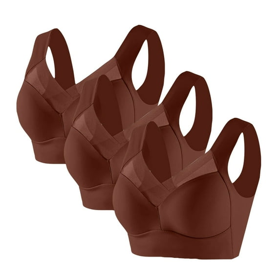 3 Pack Zenchic Bra - Seamless Sexy Push Up Wireless Bra,Posture Correcting Bra for Seniors,Plus Size Ice Silk Gathering Bra