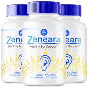 (3 Pack) Zeneara Tinnitus and Healthy Ear Support Capsules - Maximum Strength Ear Health Formula for Ringing, Tinnitus Support, for Tinnitus Relief, 180 Capsules
