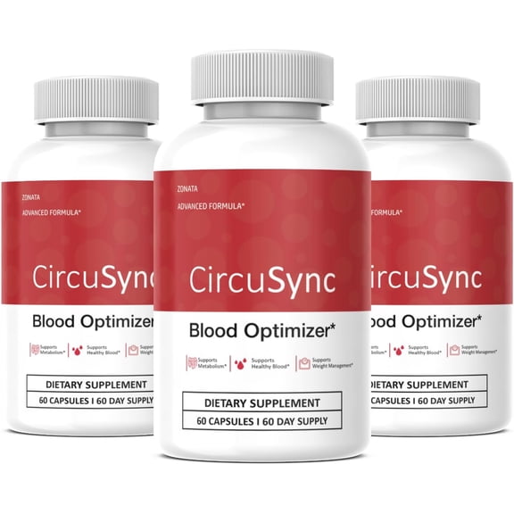 (3 Pack) Zonata CircuSync Capsules, CircuSync Blood Optimizer* Premium Formula, 180 Count