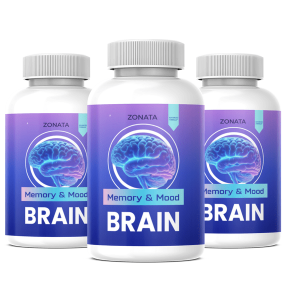 (3 Pack) Zonata Memory & Mood Brain and Memory Support Supplement, Memory & Mood Pills Premium Formula - 180 Count
