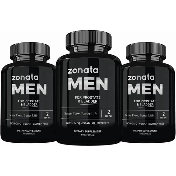 (3 Pack) Zonata Men Prostate Health Support Supplement, Men Male Support - 180 Count