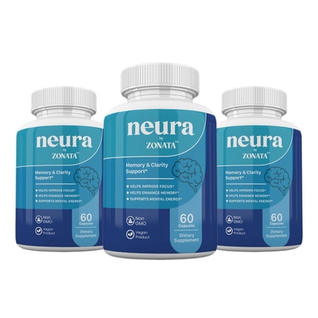 (3 Pack) Zonata Neura Memory Support Supplement*, Neura Pills Advanced Formula - 180 Count