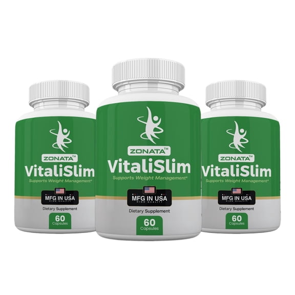 (3 Pack) Zonata Vitalislim Capsules with Apple Cider Vinegar & Raspberry, Vitalislim Supplement - 180 Count