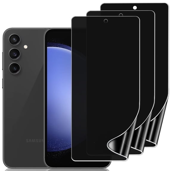 ZYQEEE Privacy Screen Protector for Samsung Galaxy S23 FE, Anti-Spy Flexible TPU Hydrogel Film for Galaxy S23 FE, Case Friendly,Curved Coverage, 3 Pack