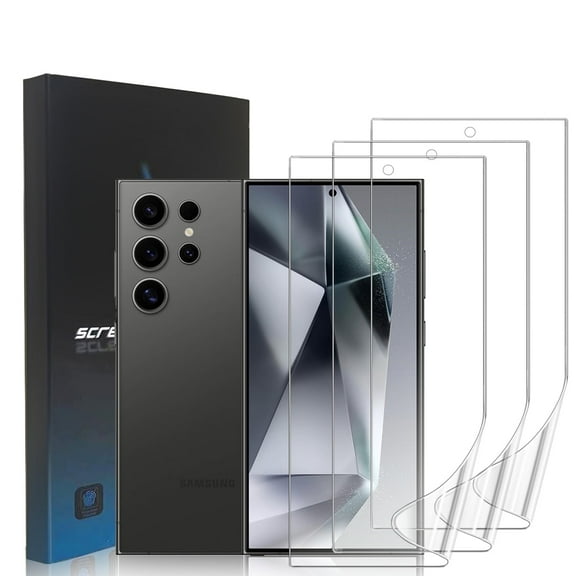 [3 Pack] ZYQEEE Screen Protector for Samsung Galaxy S24 Ultra 6.8", HD Hydrogel Film Soft TPU Protective Film, [Support Fingerprint] [Curved Coverage]