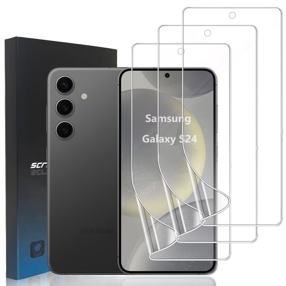 [3 Pack] ZYQEEE Screen Protector for Samsung Galaxy S24 5G 6.2", HD Hydrogel Film Soft TPU Protective Film, [Support Fingerprint] [Curved Coverage]
