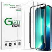 (3 Pack) amFilm iPhone 14 /iPhone 13 / iPhone 13 Pro Tempered Glass Screen Protector (6.1")