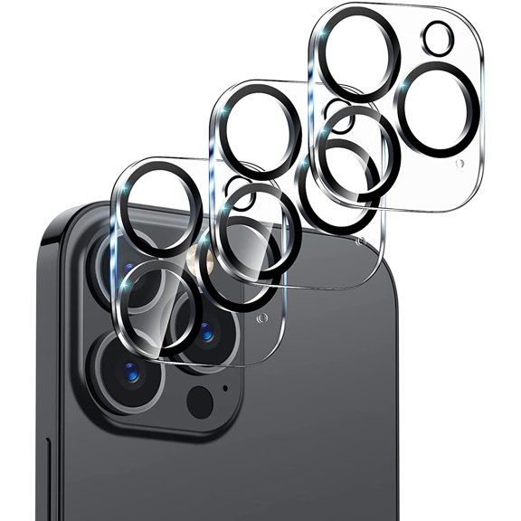3 Pack ePacks Camera Lens Protector for iPhone 15 Pro / iPhone 15 Pro Max 6.7" Ultra HD Tempered Glass, 9H Hardness, Scratch Resistant, Easy Install - Case Friendly