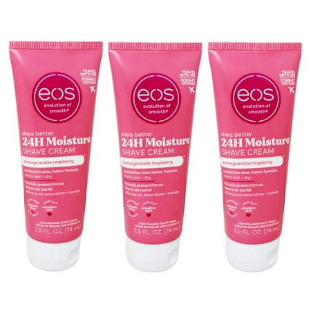 3 Pack eos Shave Cream Pomegranate Raspberry, 2.5 oz each