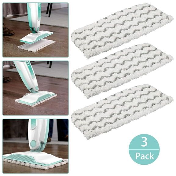 3 Pack for Shark Steam Mop S1000 S1000A S1000C S1000WM S1001C S1200 Rectangle Dirt Grip Washable Microfiber Pads Replacement Part P1000C5