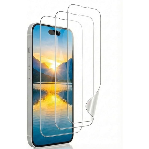 3 Pack for iPhone 12/ 12PRO Screen Protector [Not Glass], Anti-Scratch, Compatible Fingerprint, Full Adhesive Flexible Film for iPhone 12/ 12PRO