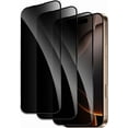 thumbnail image 1 of 3 Pack for iPhone 16 Pro Privacy Screen Protector, 9H Anti Spy Dark Tempered Glass Screen Protector for iPhone 16 Pro, Easy Installation, Bubble Free, 1 of 7