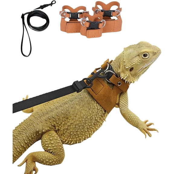 3 Pack harness leash for bearded dragon Adjustable lizard harness bearded dragon leash and harness set